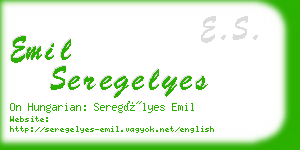 emil seregelyes business card